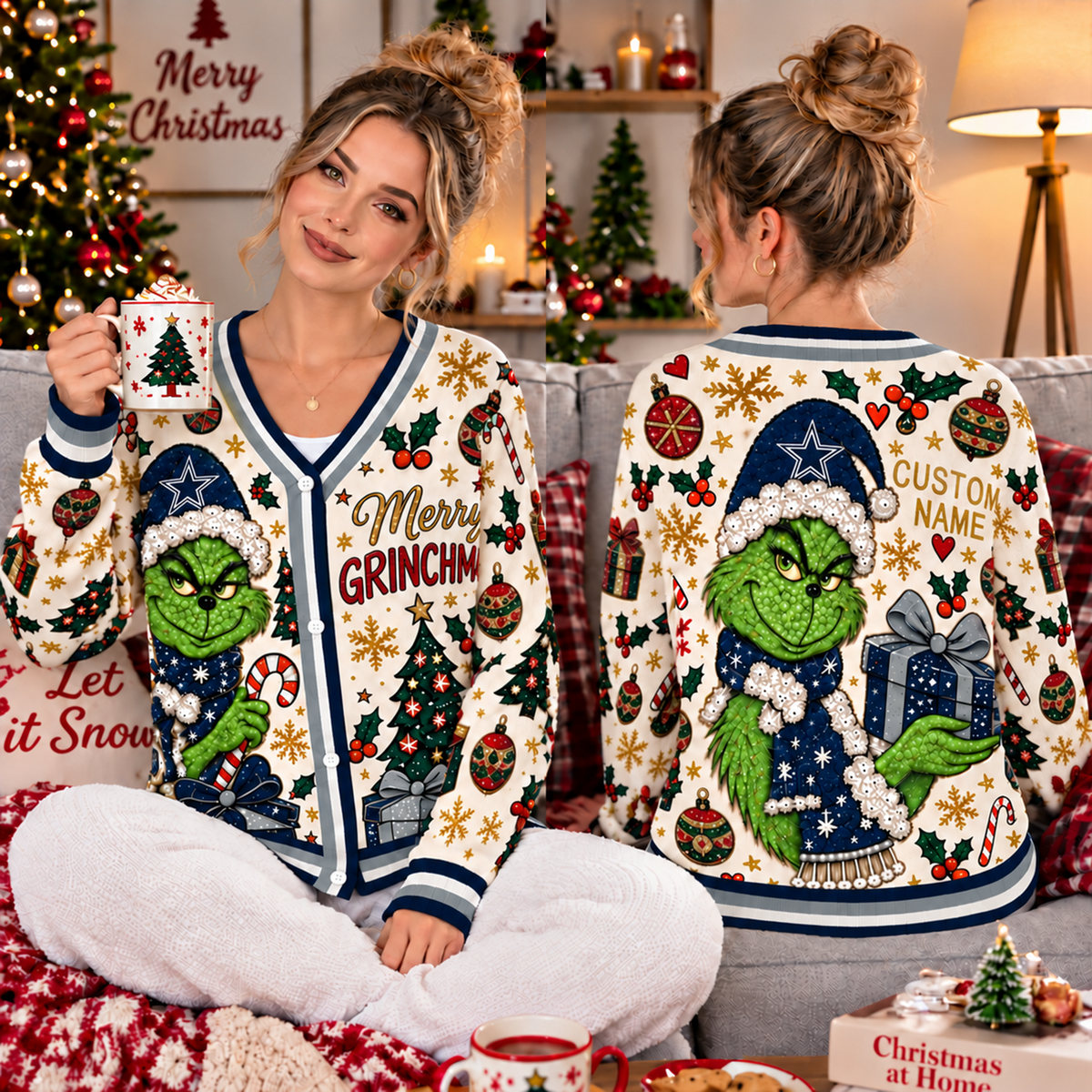 Premium NFL x DAL Christmas Knitted Cardigan