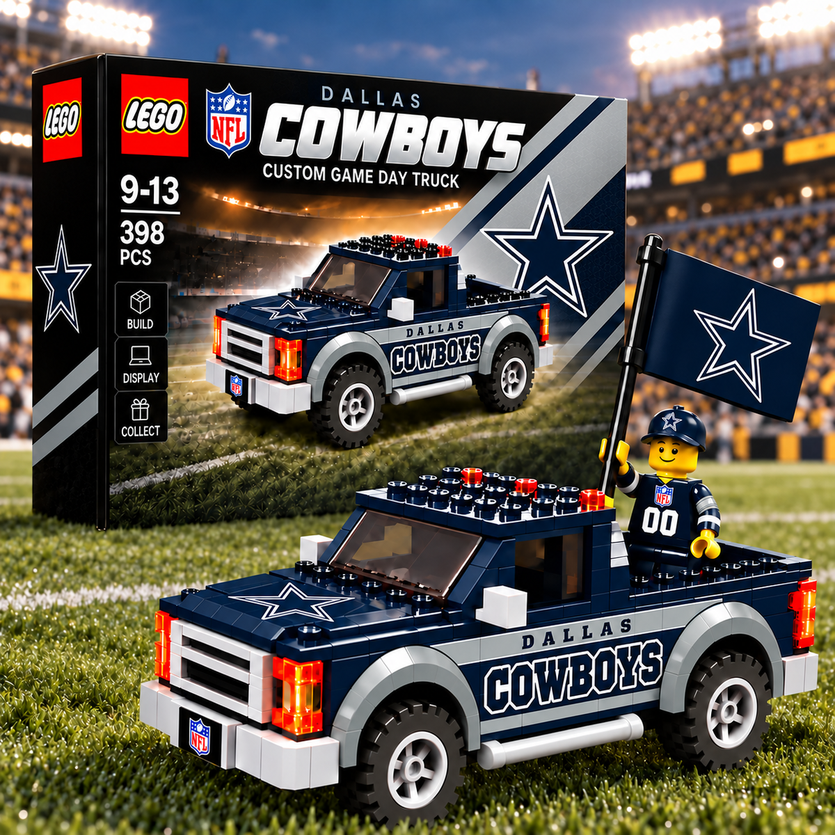 Premium NFL x DAL Game Day Building Blocks Truck Toy Set