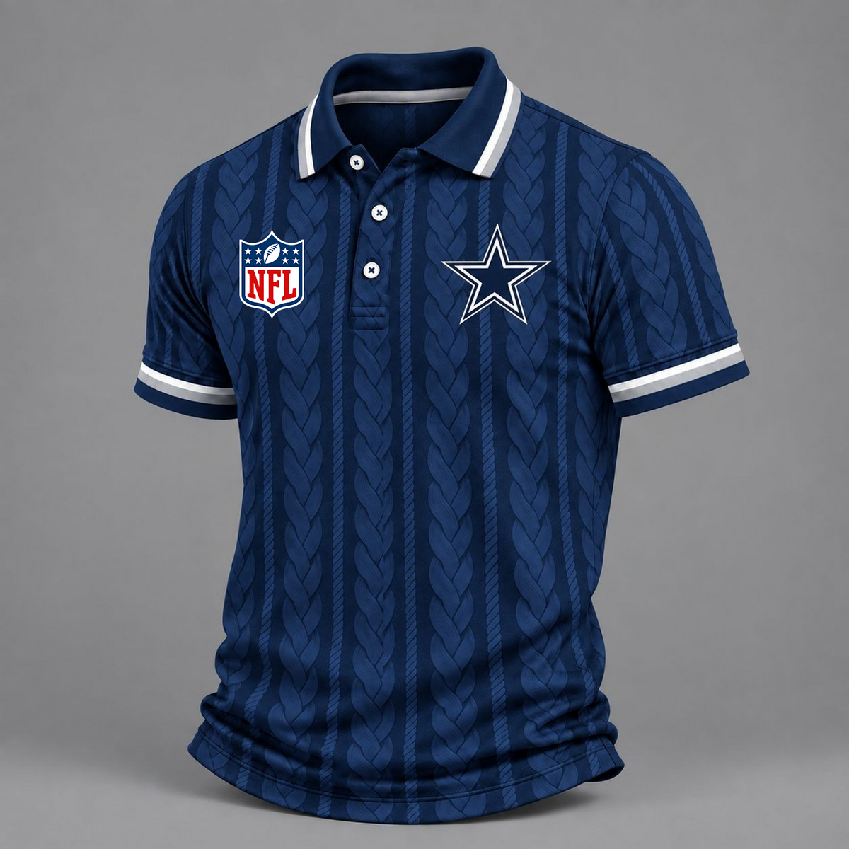 Premium NFL x DAL Retro Football Fan Short Sleeve Apparel Polo Shirt