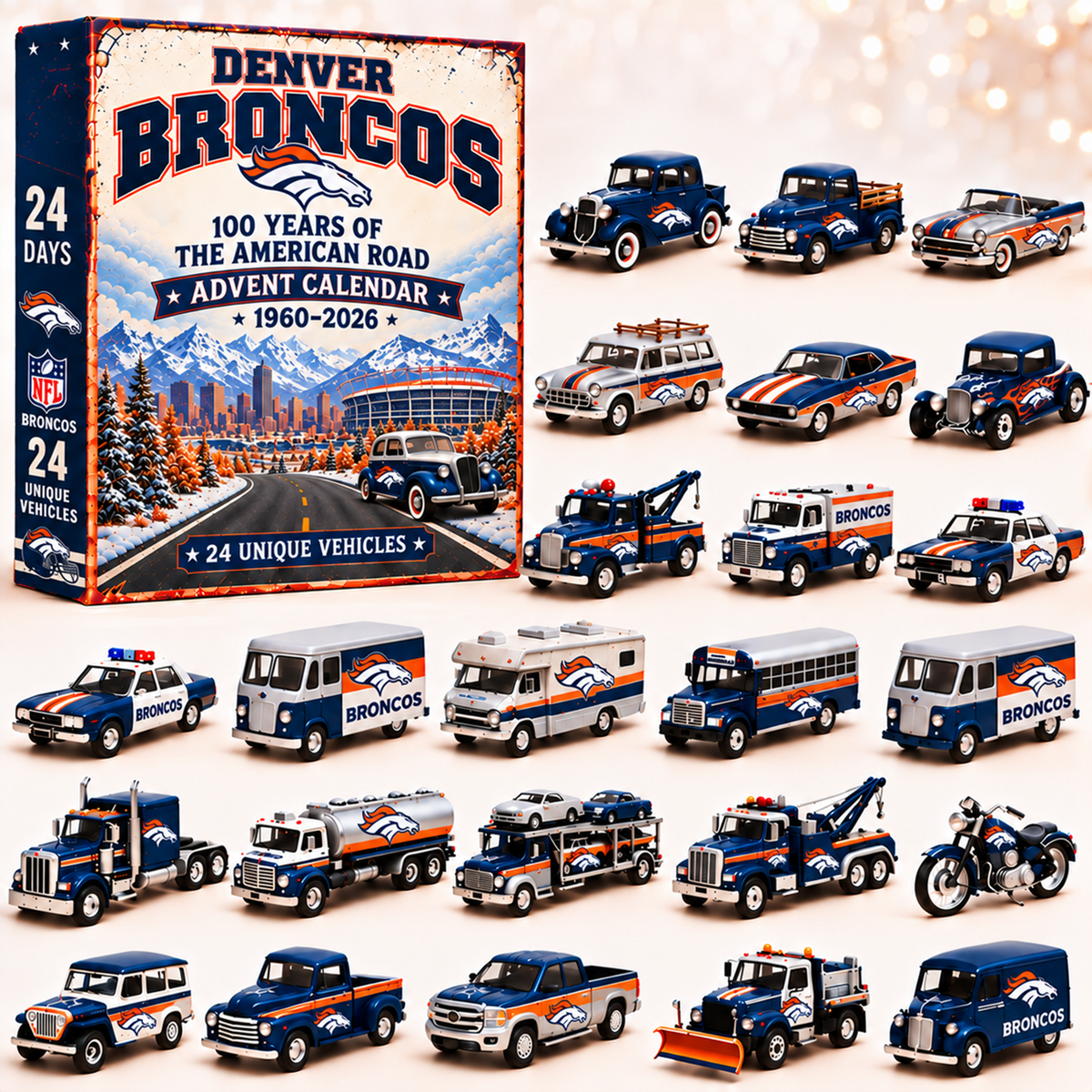 Premium NFL x DEN 24 Unique Vehicles Advent Calendar