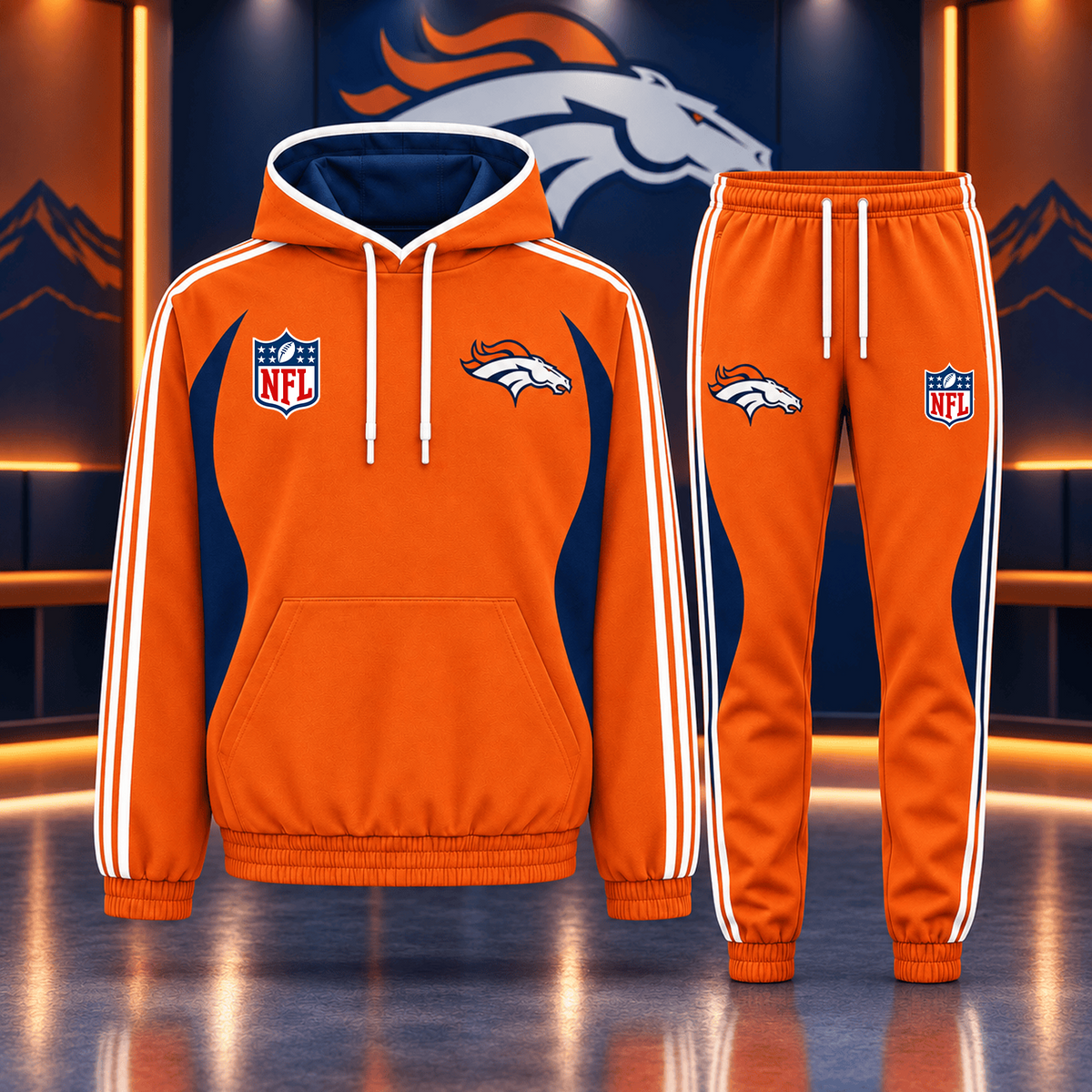 Premium NFL x DEN Sideline Performance Hoodie & Jogger Set