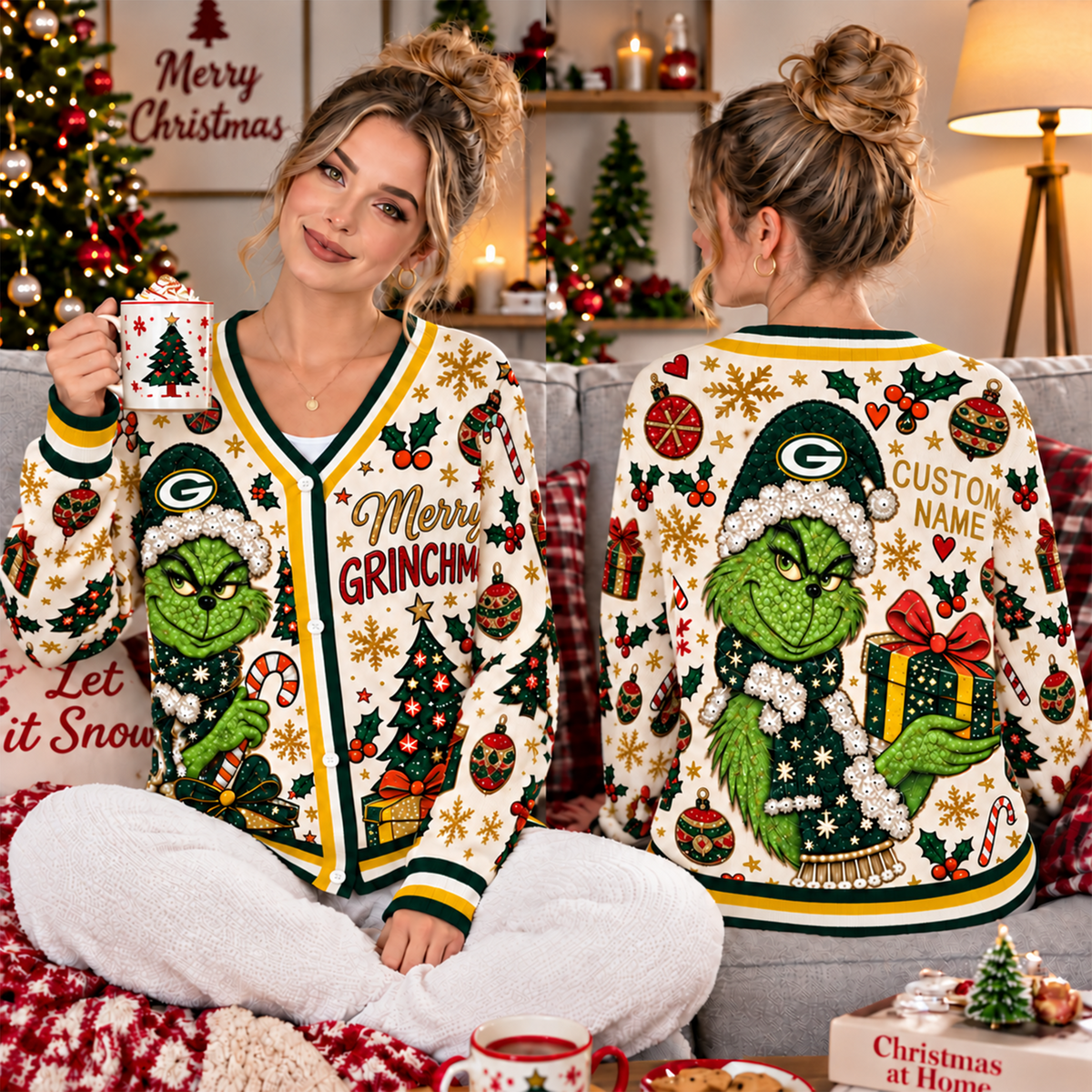 Premium NFL x GB Christmas Knitted Cardigan