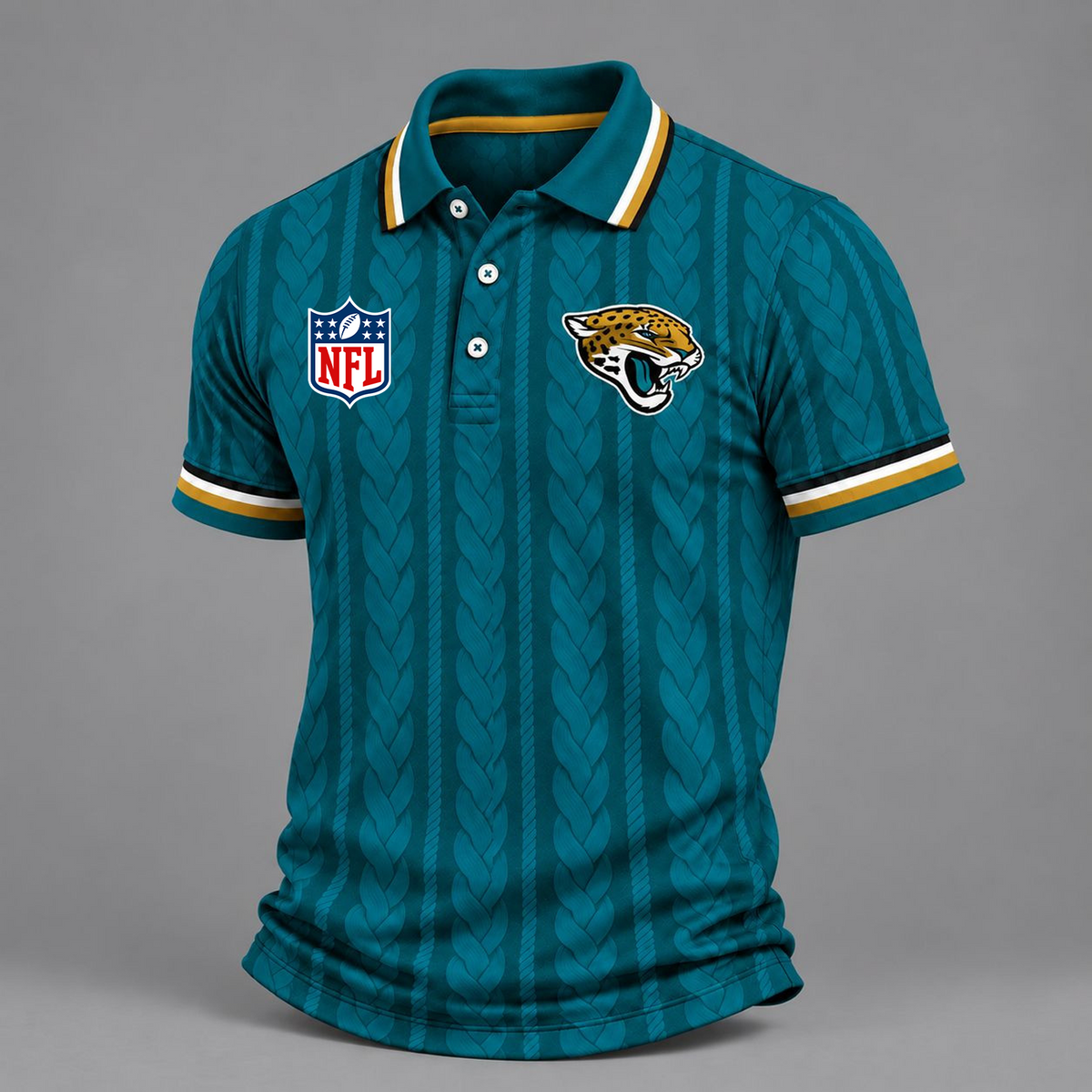 Premium NFL x JAX Retro Football Fan Short Sleeve Apparel Polo Shirt