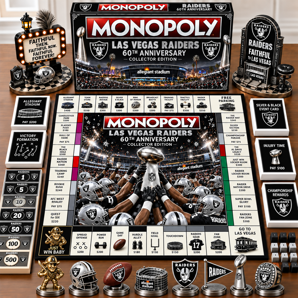 Premium NFL x LV Champion Theme Monopoly Collector Edition Board Game