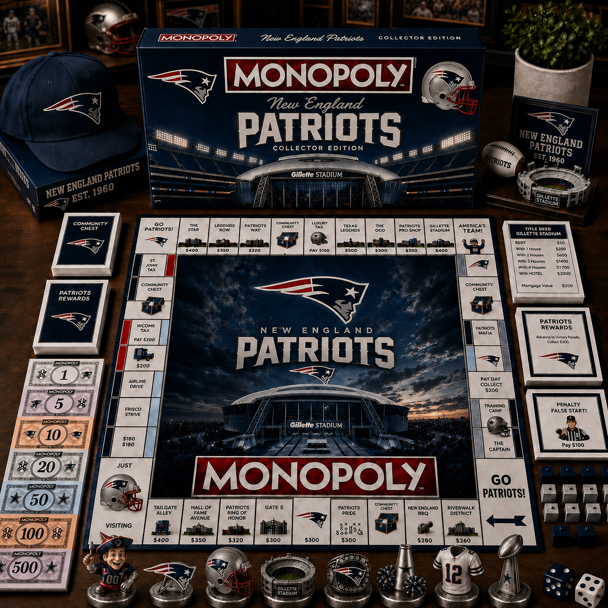 Premium NFL x NE Monopoly Collector’s Edition Board Game