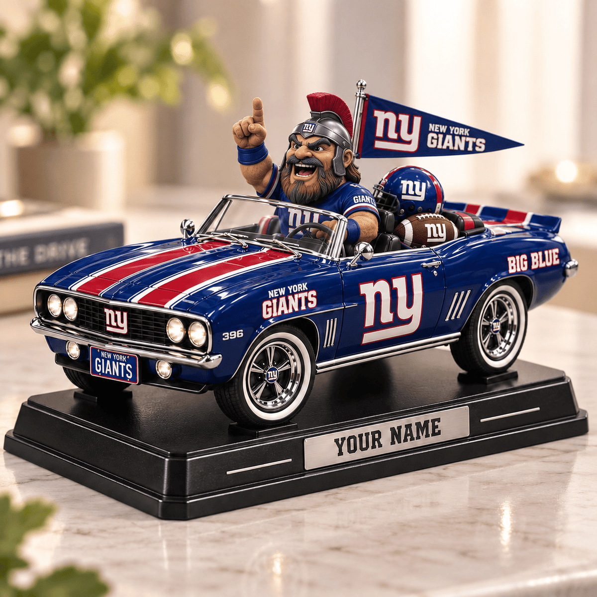 Premium NFL x NYG Car Personalized Name Acrylic Block Plaque