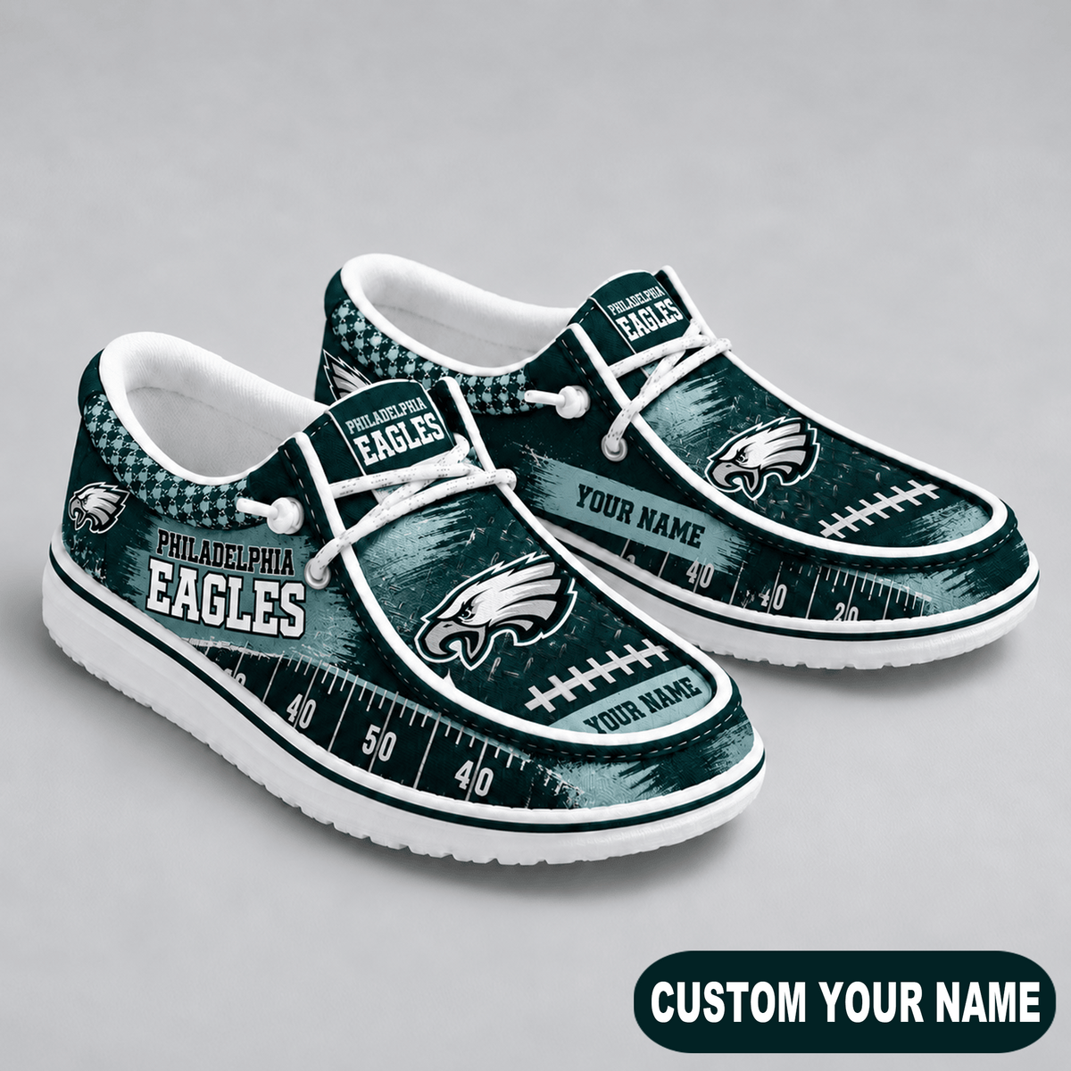 Premium NFL x PHI Game Day Yard Line Loafer Shoes