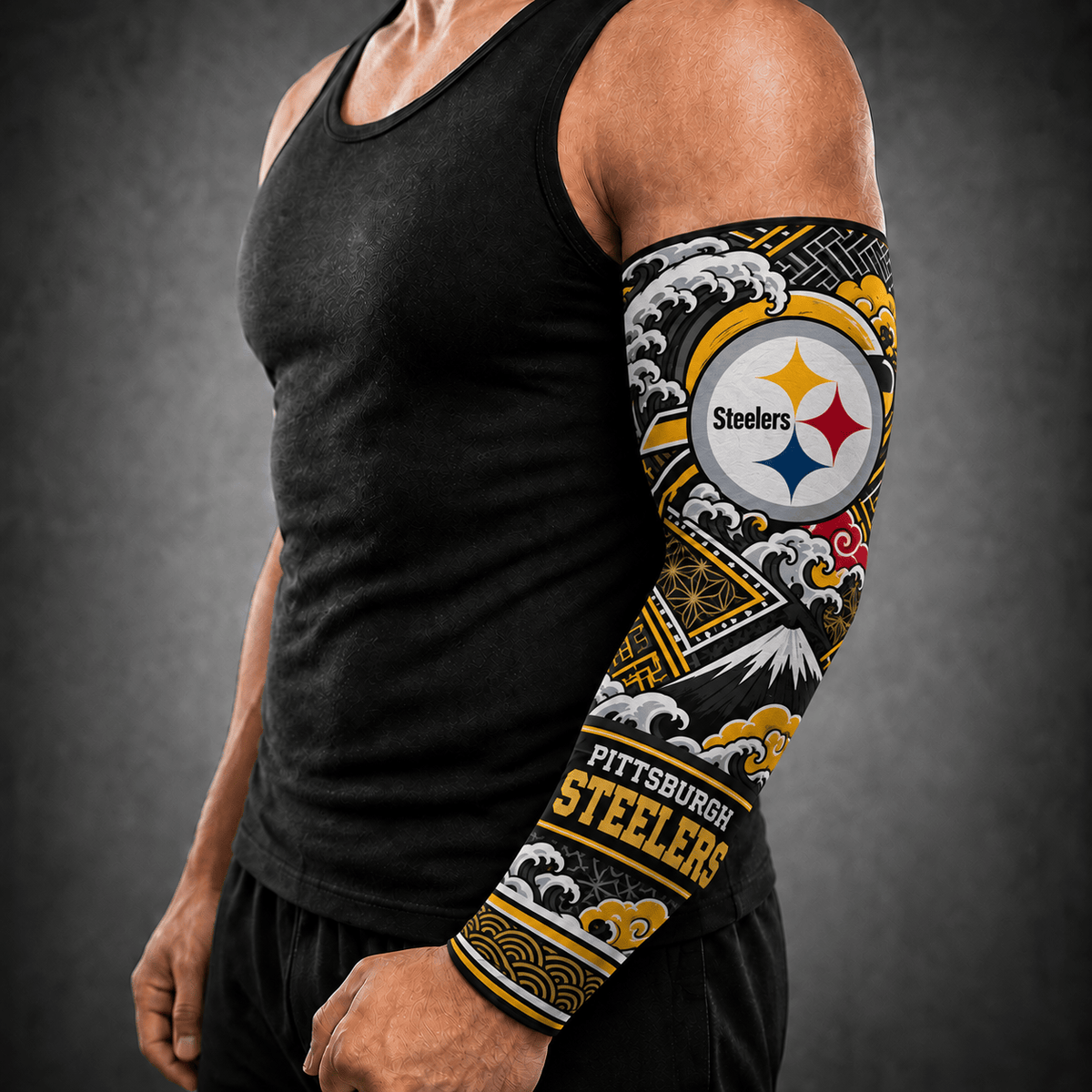 Premium NFL x PIT Japan Personalized Name Arm Sleeve