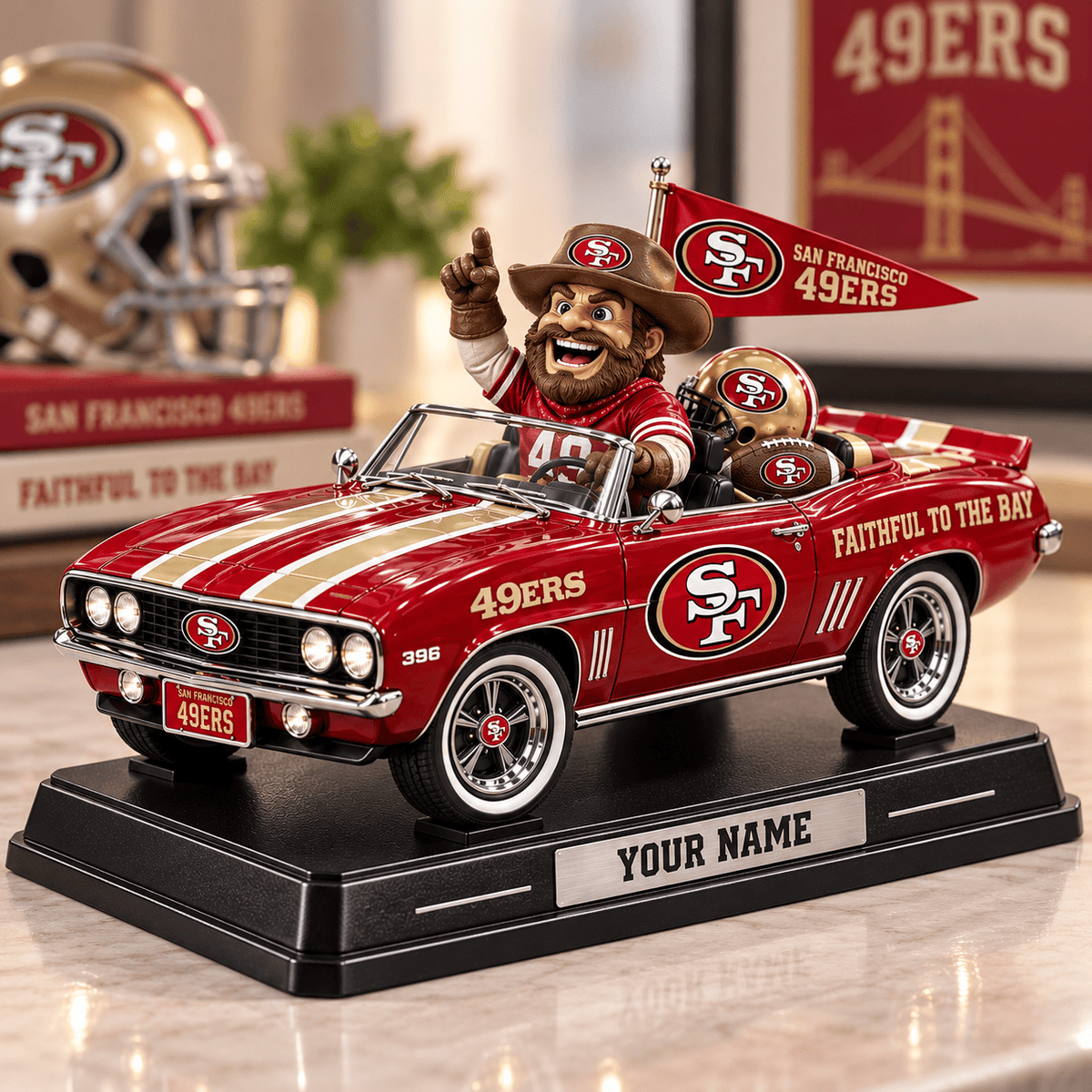 Premium NFL x SF Car Personalized Name Acrylic Block Plaque