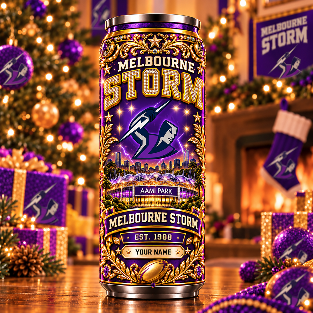 Premium NRL x MS Personalized Name Can Tumbler