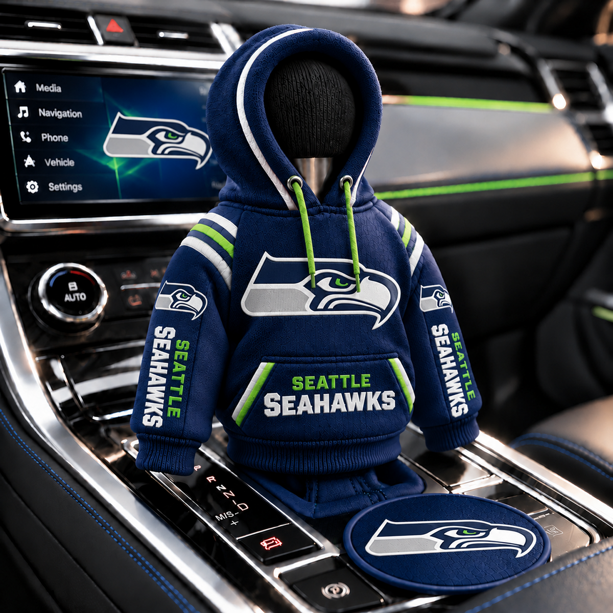 SEA x NFL Personalized Name Shift Knob Hoodie