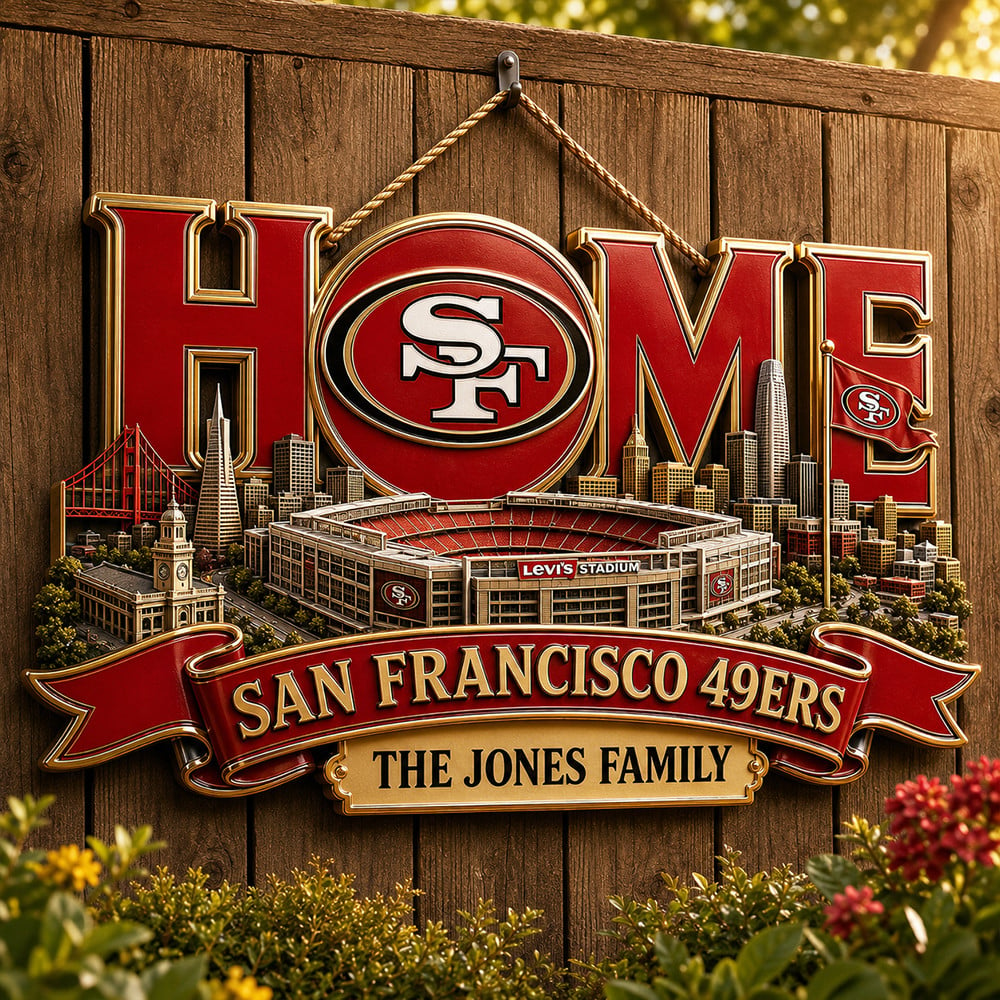 SF49 x NFL Team Home Metal Sign Custom Any Name Gifts For Home Decor