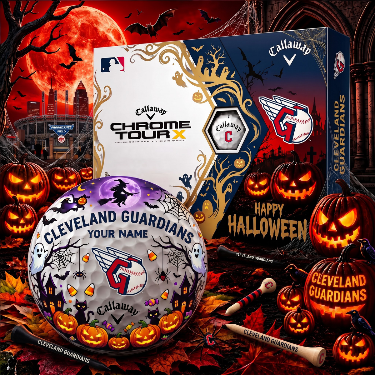 SIGNATURE MLB X CG EXCLUSIVE PERSONALIZED HALLOWEEN HORROR FAIRWAY V3 GOLF BALL COLLECTION