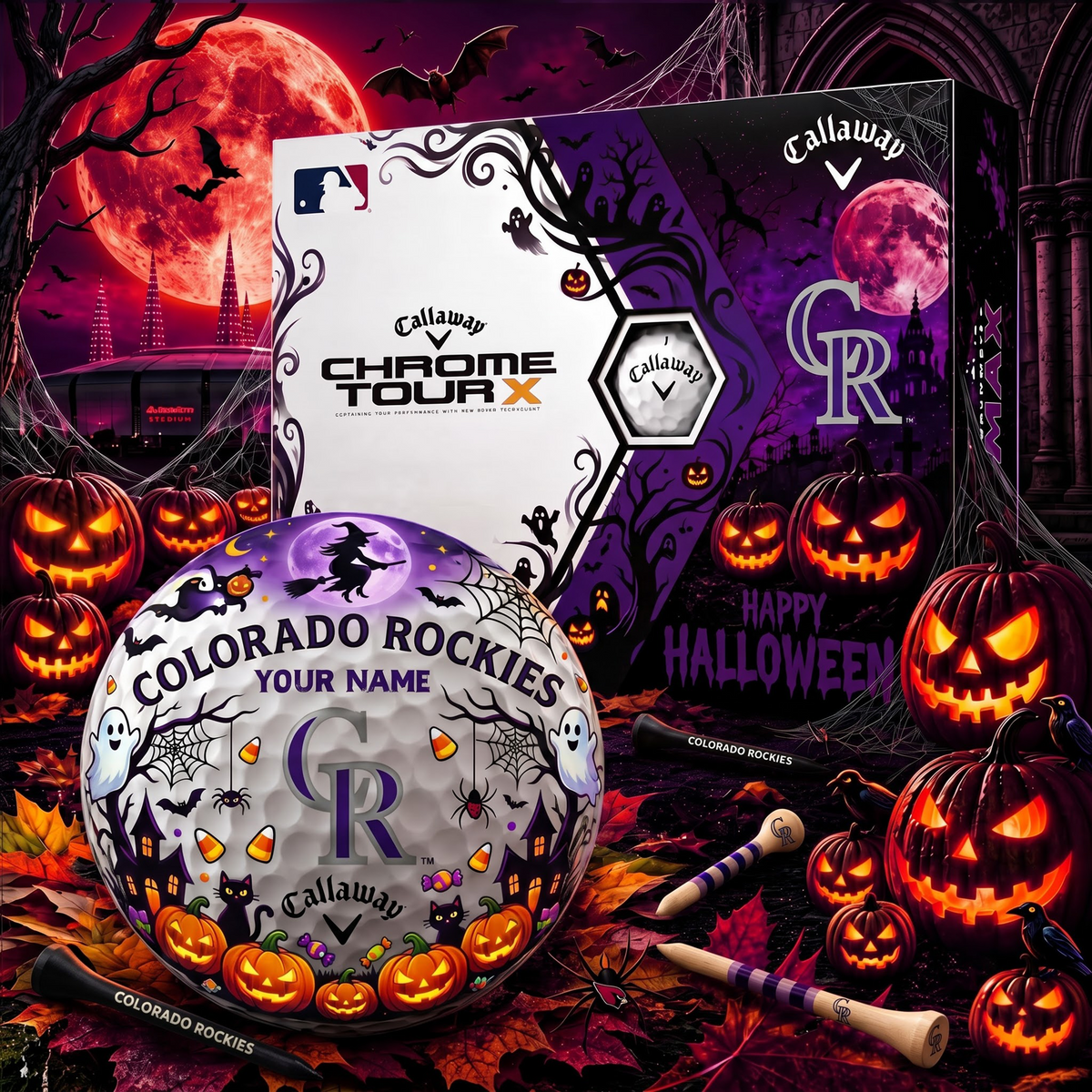 SIGNATURE MLB X CR EXCLUSIVE PERSONALIZED HALLOWEEN HORROR FAIRWAY V3 GOLF BALL COLLECTION