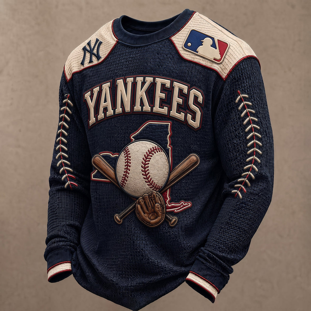 SIGNATURE MLB X NYY EXCLUSIVE Heritage Waffle Long Sleeve Shirt Limited Edition