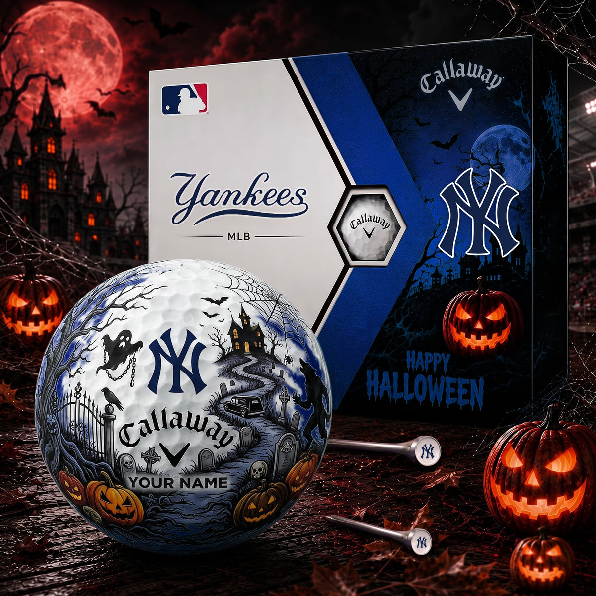 SIGNATURE MLB X NYY EXCLUSIVE PERSONALIZED HALLOWEEN HAUNTED GOLF BALL – LIMITED EDITION