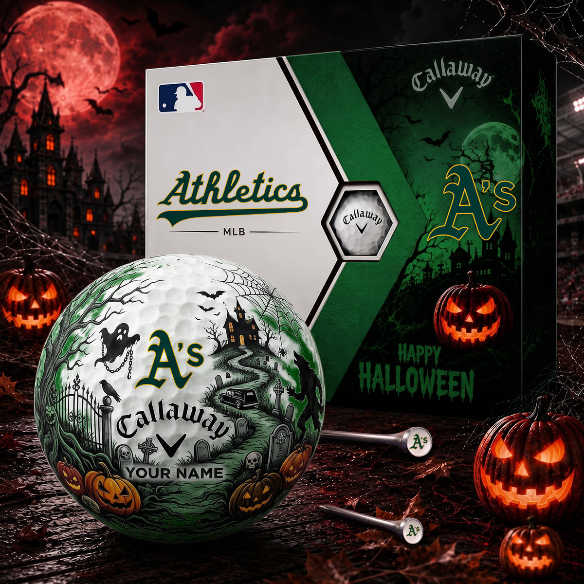 SIGNATURE MLB X OA EXCLUSIVE PERSONALIZED HALLOWEEN HAUNTED GOLF BALL – LIMITED EDITION