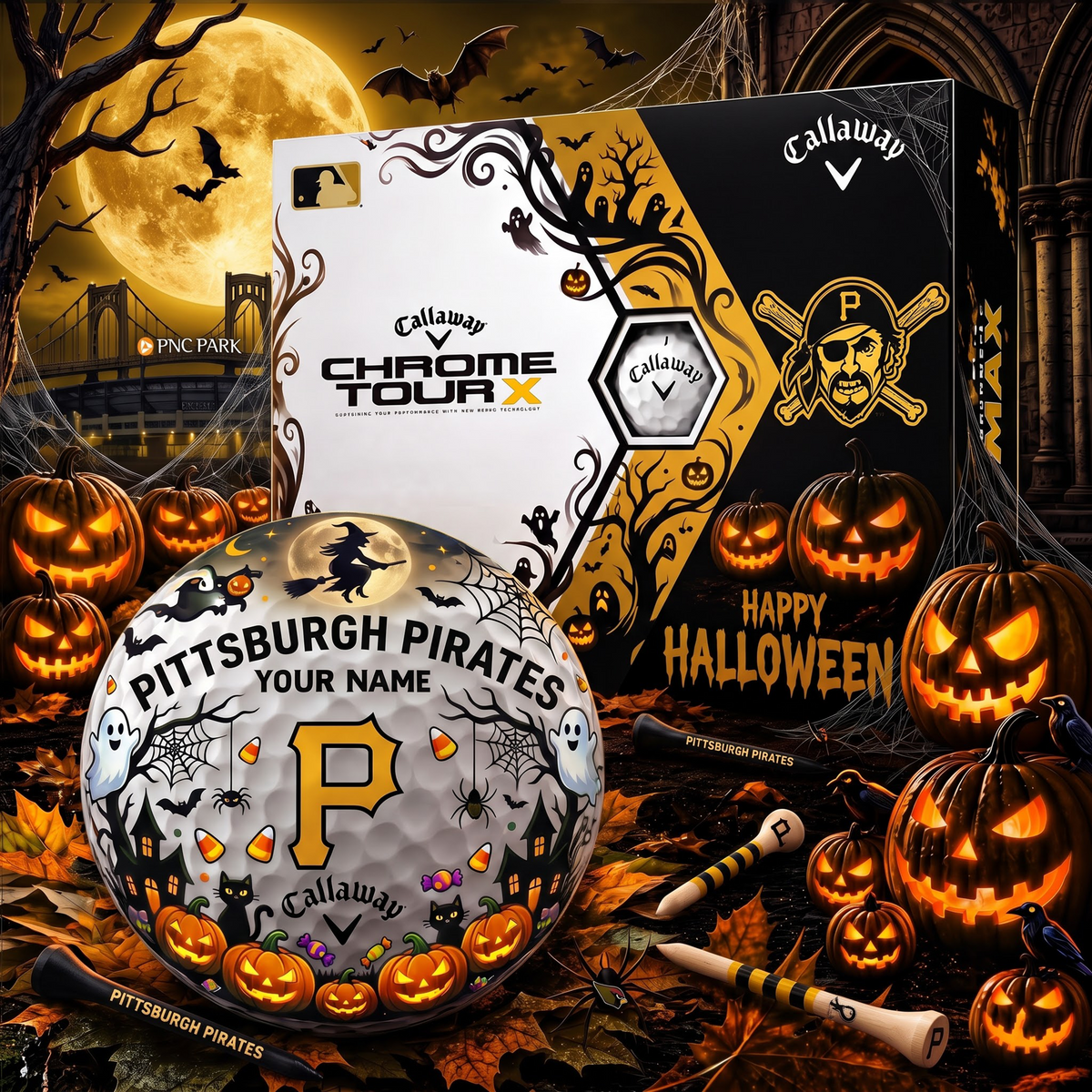 SIGNATURE MLB X PIT EXCLUSIVE PERSONALIZED HALLOWEEN HORROR FAIRWAY V3 GOLF BALL COLLECTION