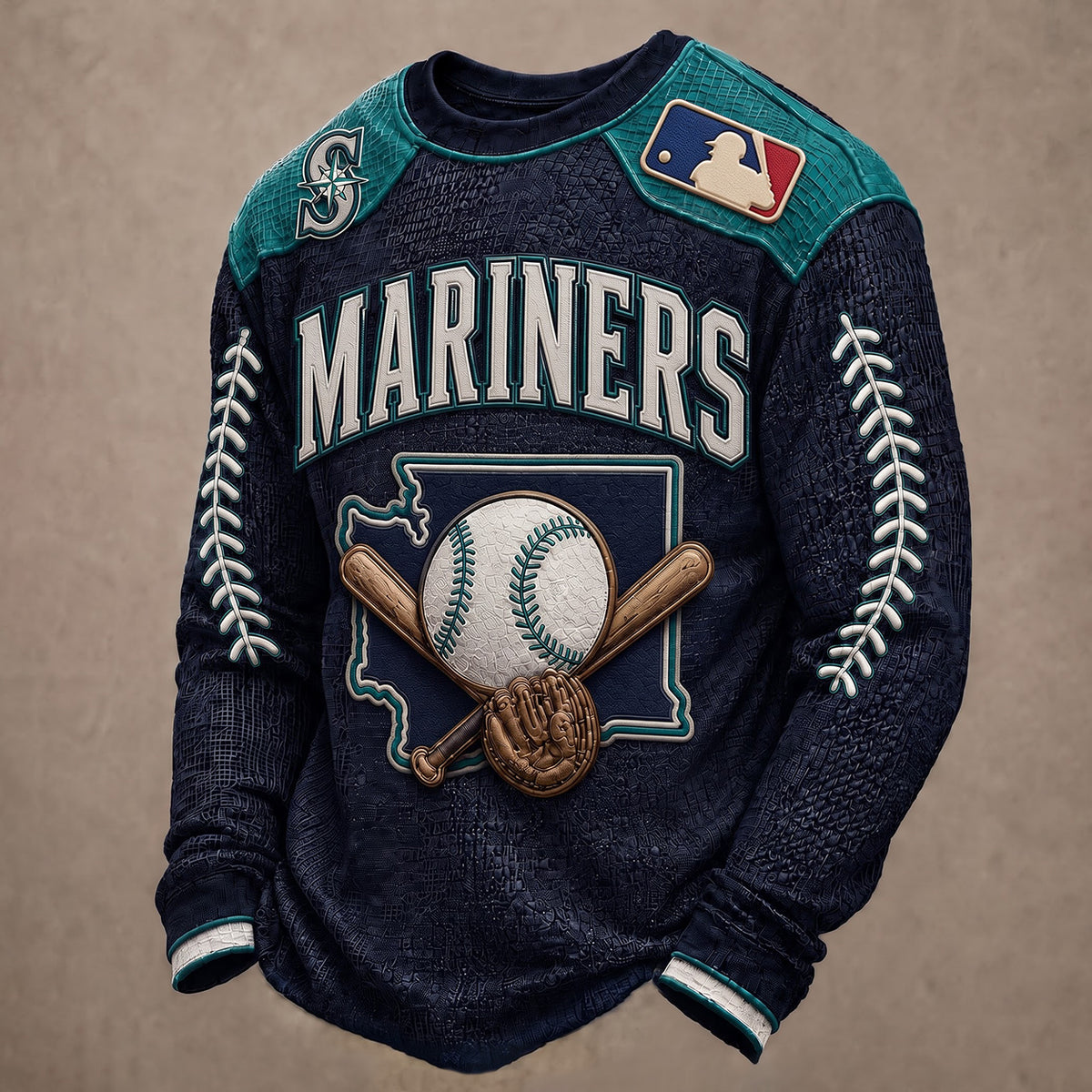 SIGNATURE MLB X SM EXCLUSIVE Heritage Waffle Long Sleeve Shirt Limited Edition