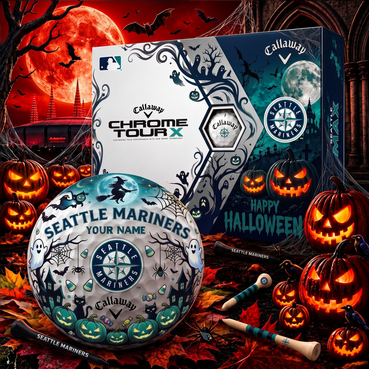 SIGNATURE MLB X SM EXCLUSIVE PERSONALIZED HALLOWEEN HORROR FAIRWAY V3 GOLF BALL COLLECTION