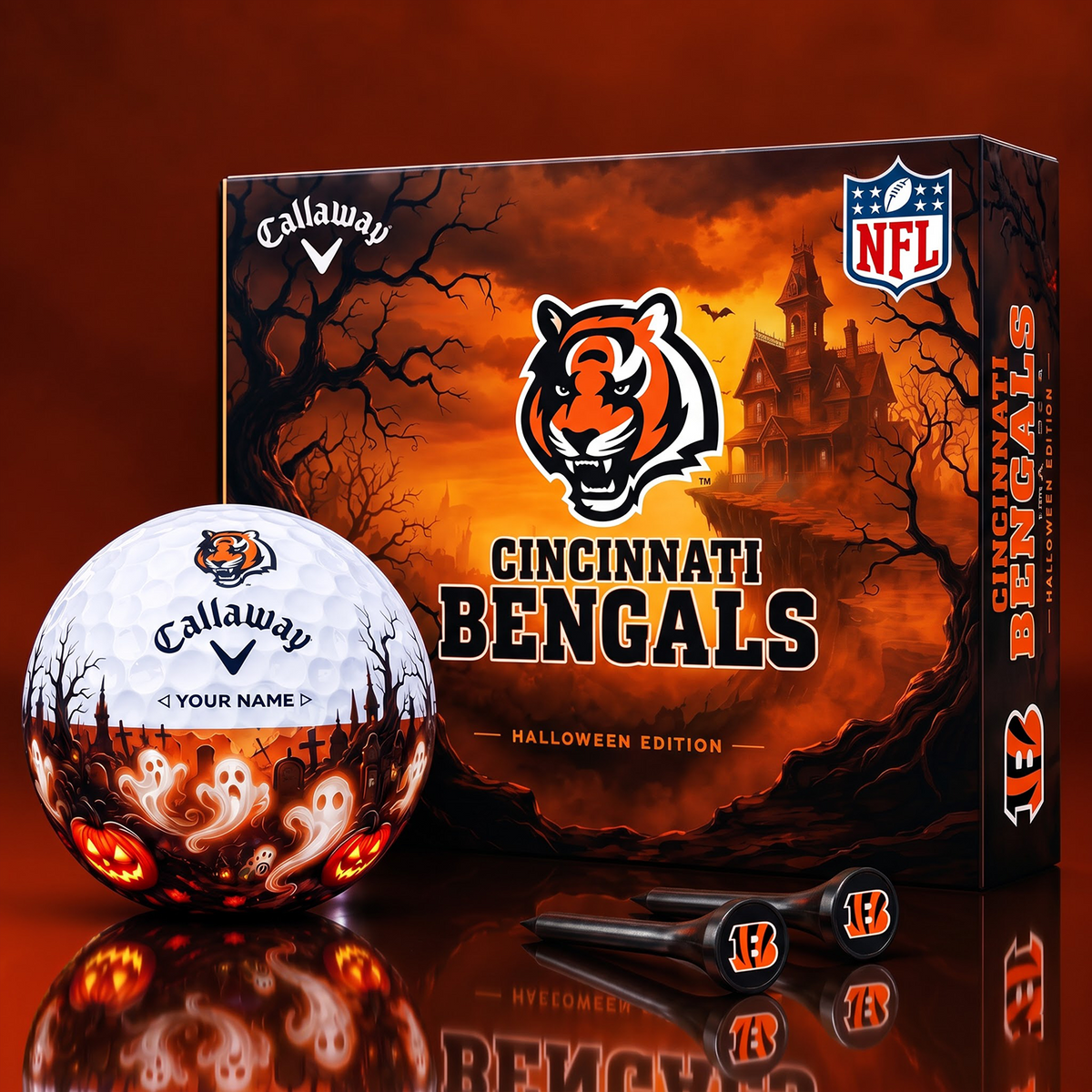 SIGNATURE NFL X CIN DELUXE PERSONALIZED HALLOWEEN HORROR FAIRWAY V6 GOLF BALL COLLECTION
