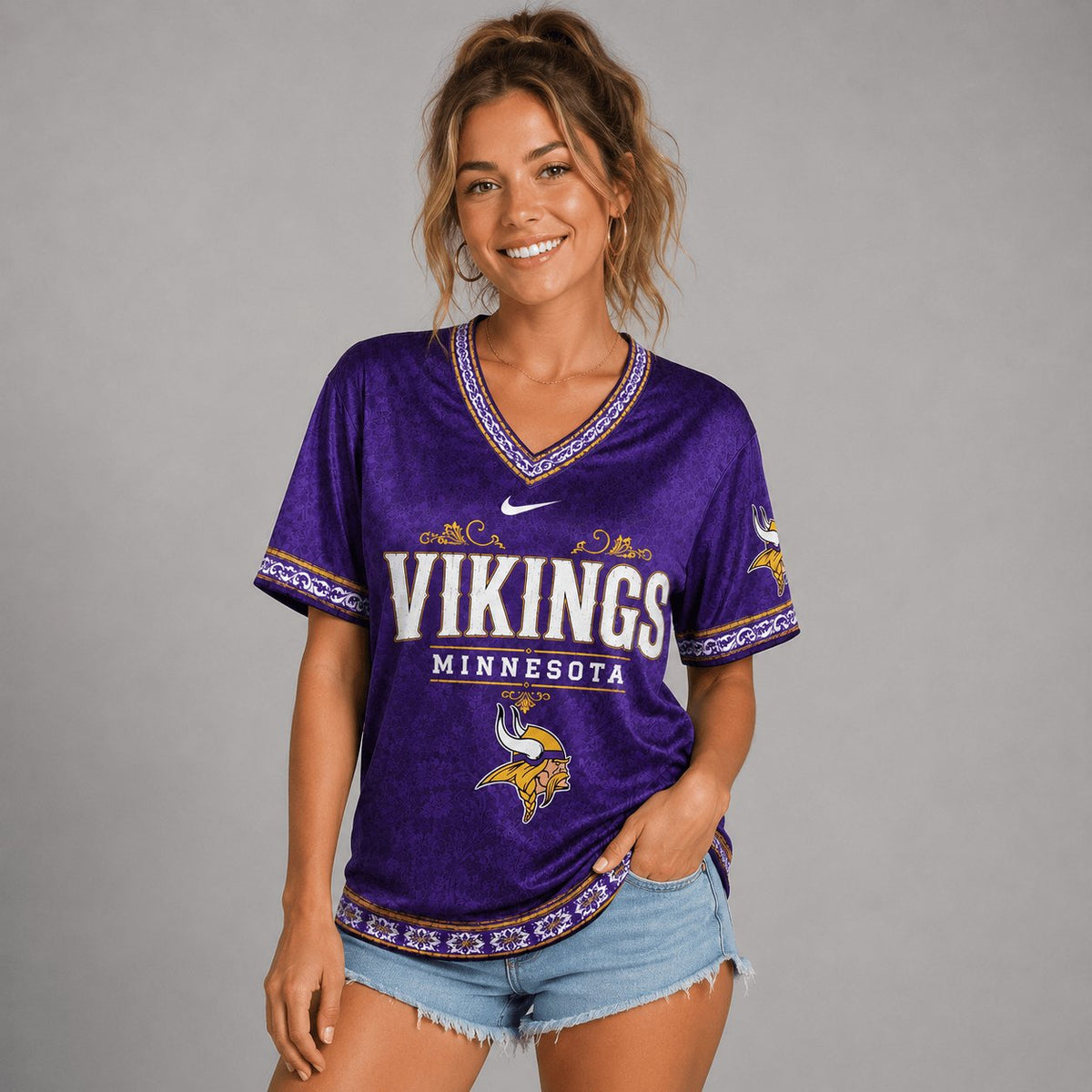 SIGNATURE NFL X MIN EXCLUSIVE WOMEN CLASSIC FLORAL SATIN SHIRT LIMITED EDITION