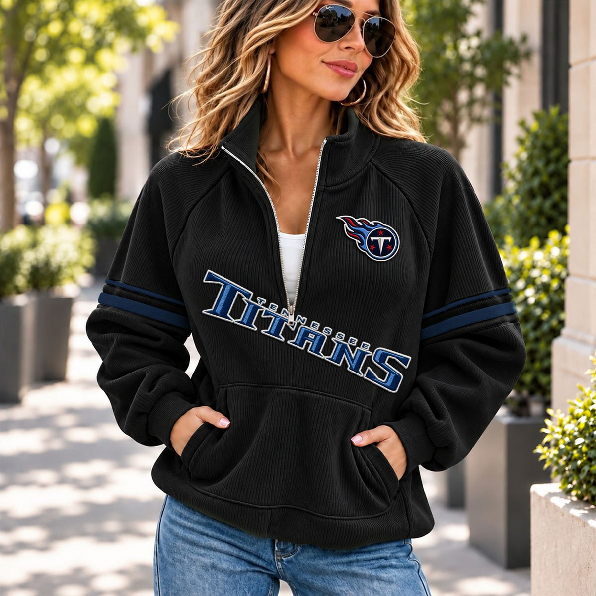 TEN x NFL Corduroy half-zip sweatshirt