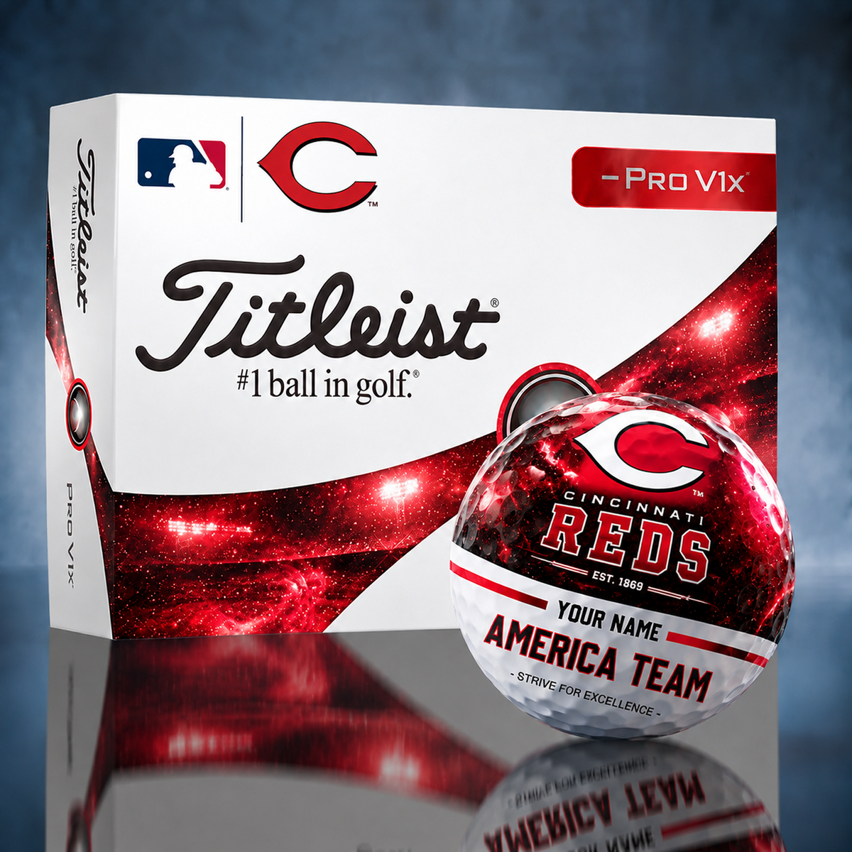 Titleist CIN x Premium MLB PERSONALIZED GOLF BALL LIMITED EDITION V7