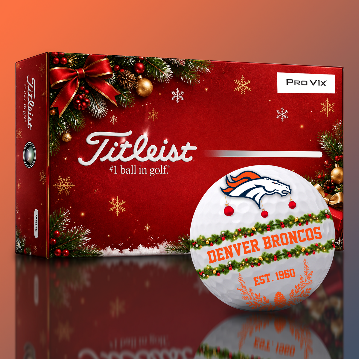 Titleist DEN x Premium NFL PERSONALIZED GOLF BALL CHRISTMAS V1