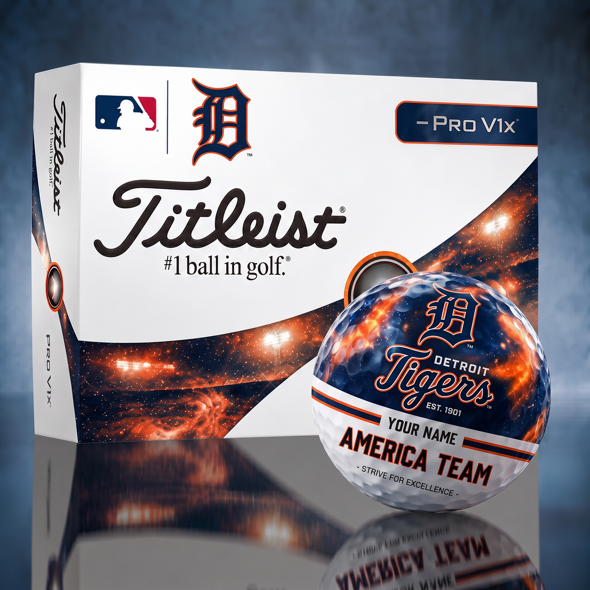 Titleist DET x Premium MLB PERSONALIZED GOLF BALL LIMITED EDITION V7