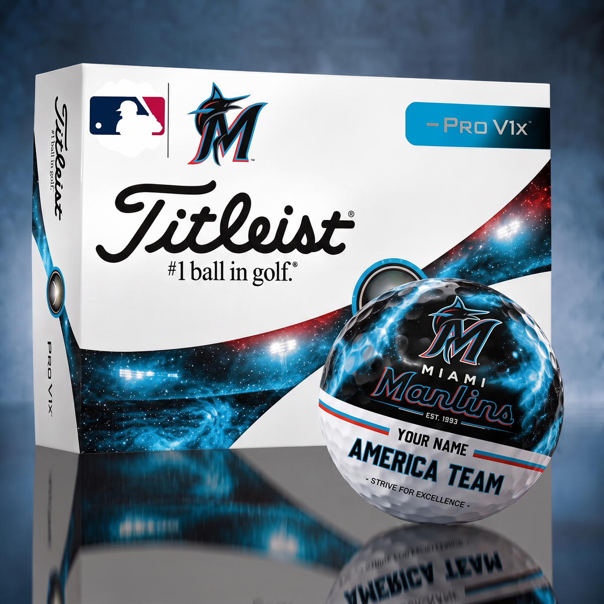 Titleist MIA x Premium MLB PERSONALIZED GOLF BALL LIMITED EDITION V7
