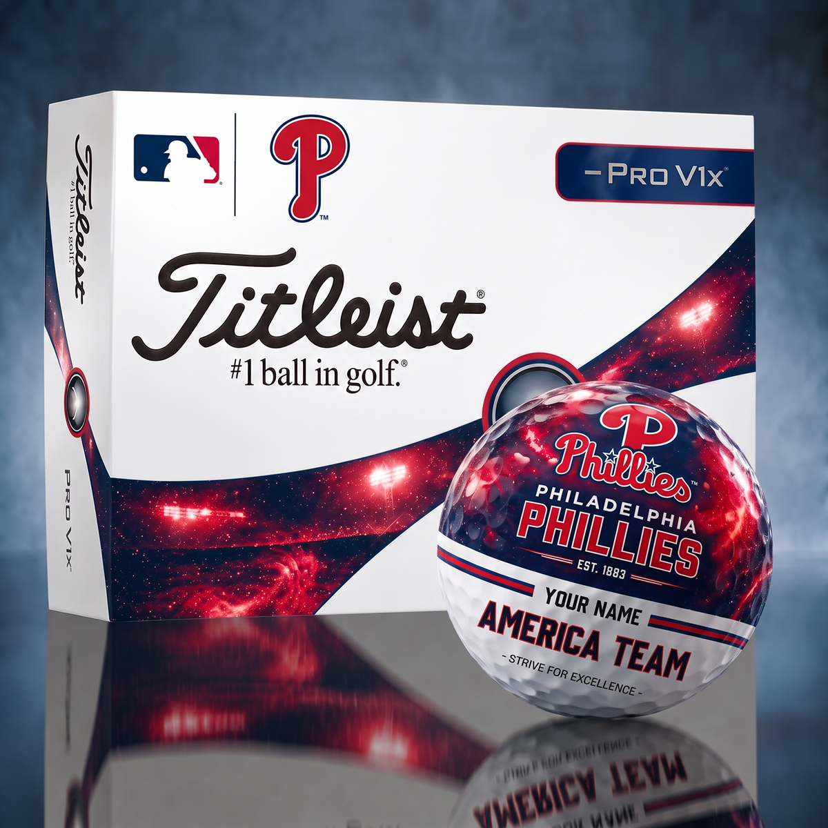 Titleist PHI x Premium MLB PERSONALIZED GOLF BALL LIMITED EDITION V7