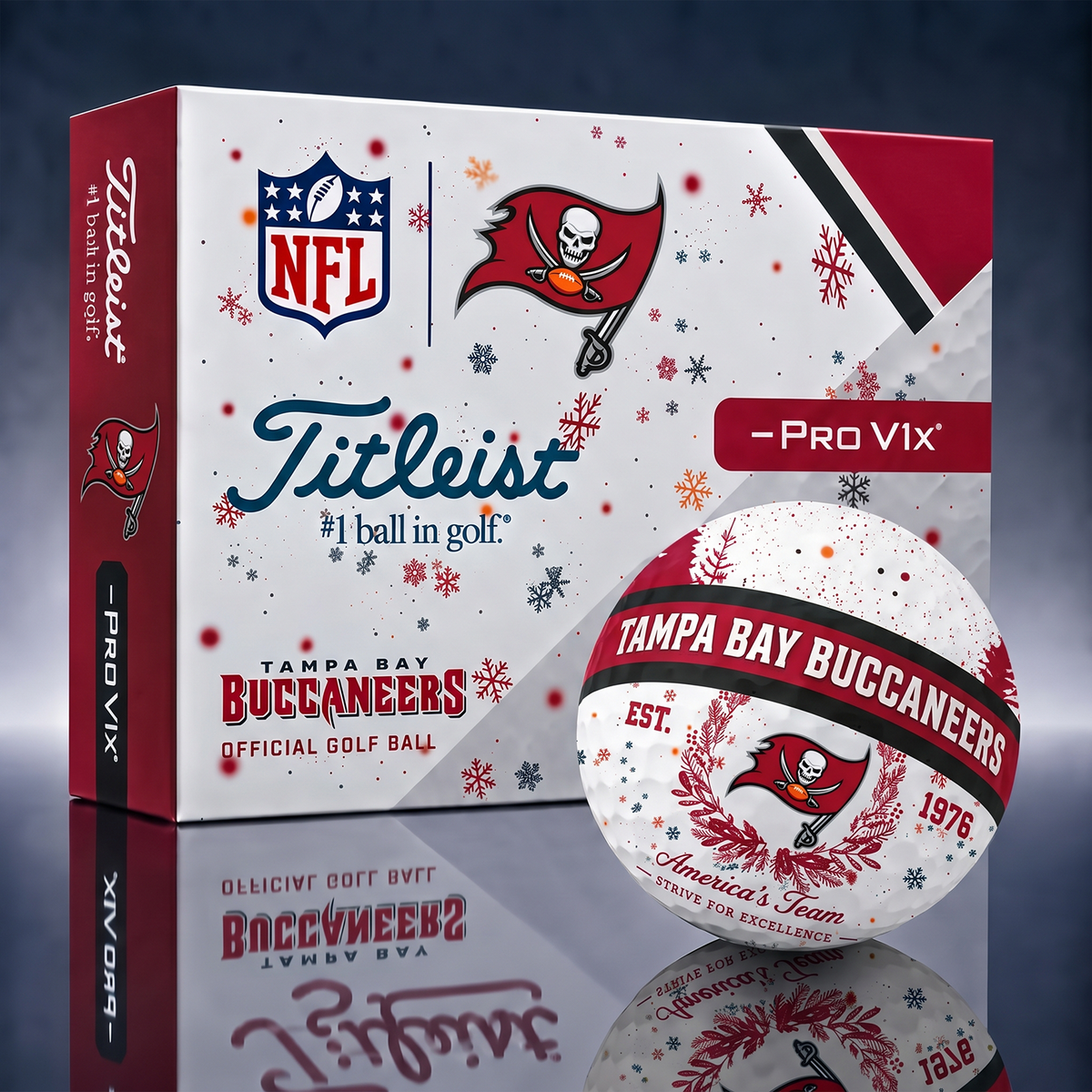Titleist Premium NFL x TB PERSONALIZED GOLF BALL CHRISTMAS V1