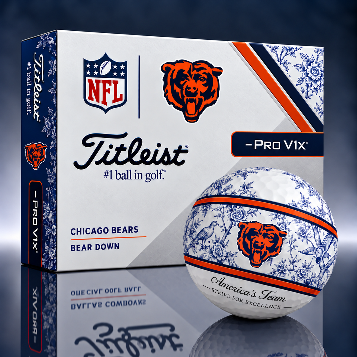Titleist X Dior Premium NFL CHI PERSONALIZED GOLF BALL LIMITED EDITION