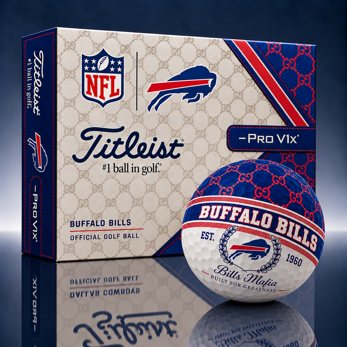 Titleist X GC Premium NFL BUF PERSONALIZED GOLF BALL LIMITED EDITION V1