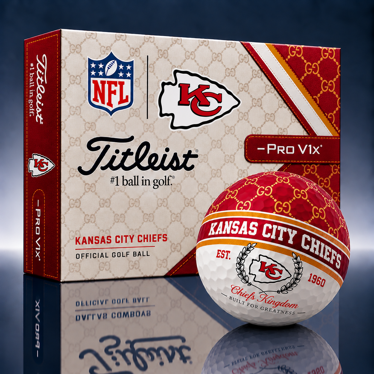 Titleist X GC Premium NFL KC PERSONALIZED GOLF BALL LIMITED EDITION V1