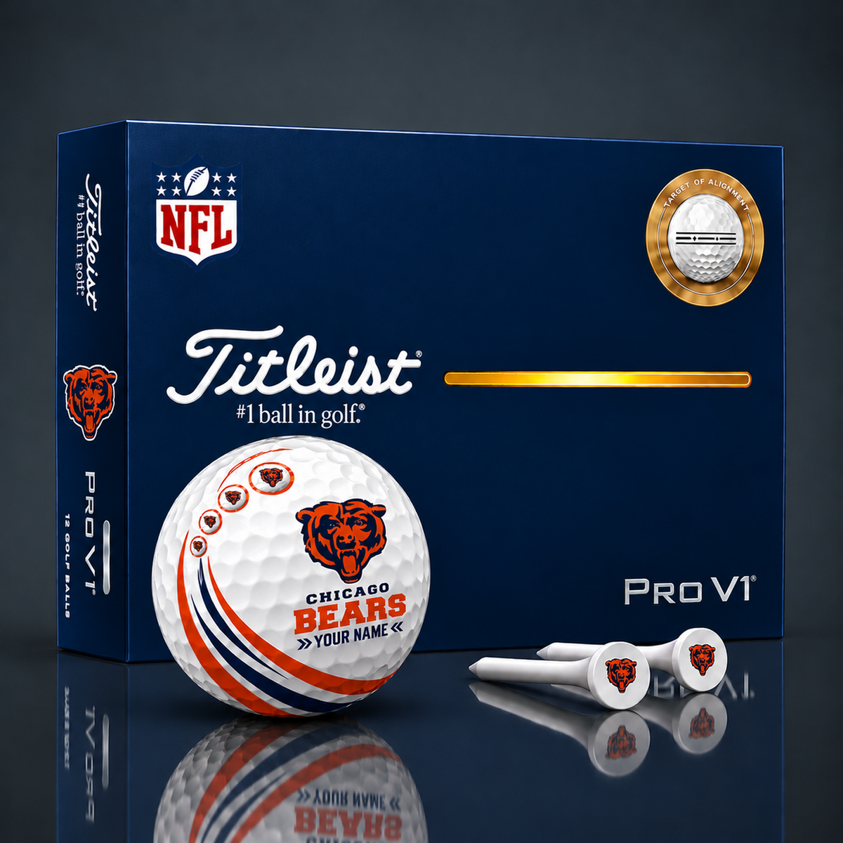 Titleist X Premium NFL CHI PERSONALIZED GOLF BALL LIMITED EDITION V4