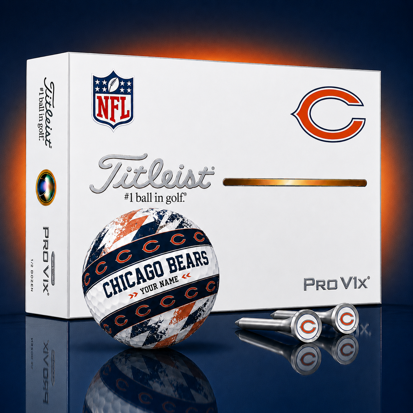 Titleist X Premium NFL CHI PERSONALIZED GOLF BALL LIMITED EDITION