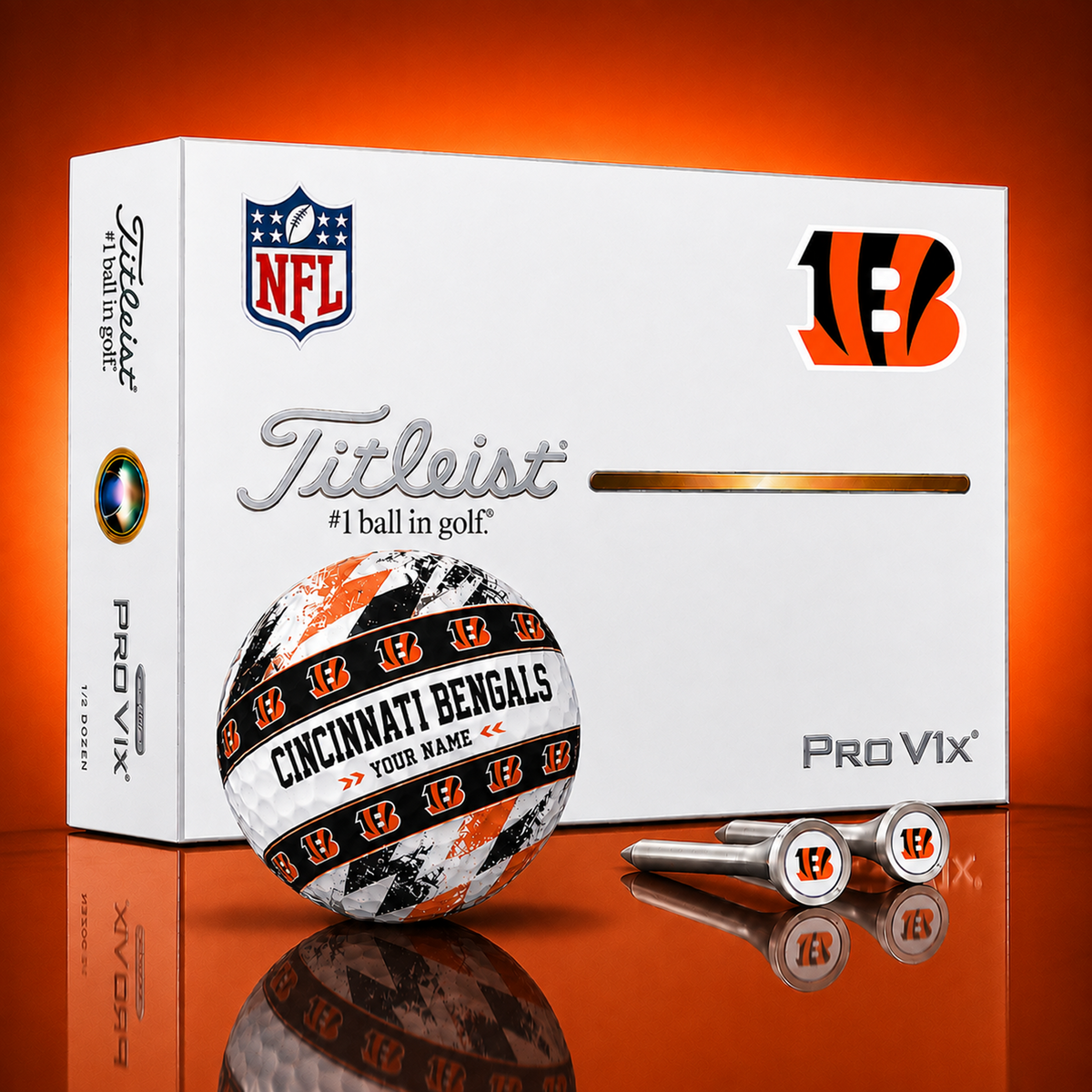 Titleist X Premium NFL CIN PERSONALIZED GOLF BALL LIMITED EDITION