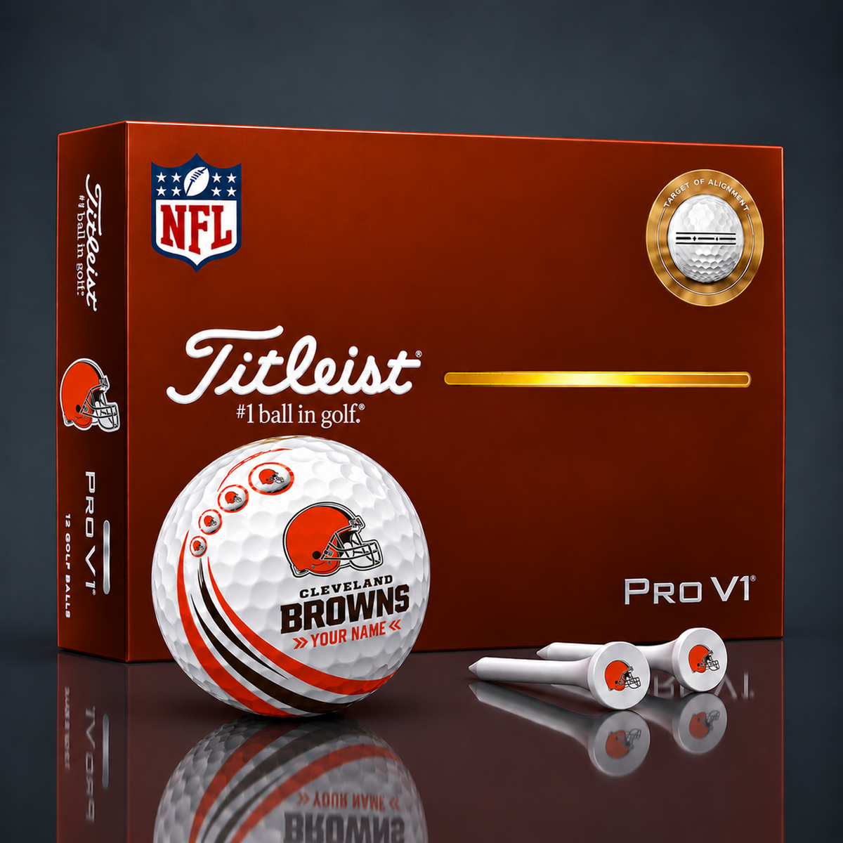 Titleist X Premium NFL CLE PERSONALIZED GOLF BALL LIMITED EDITION V4