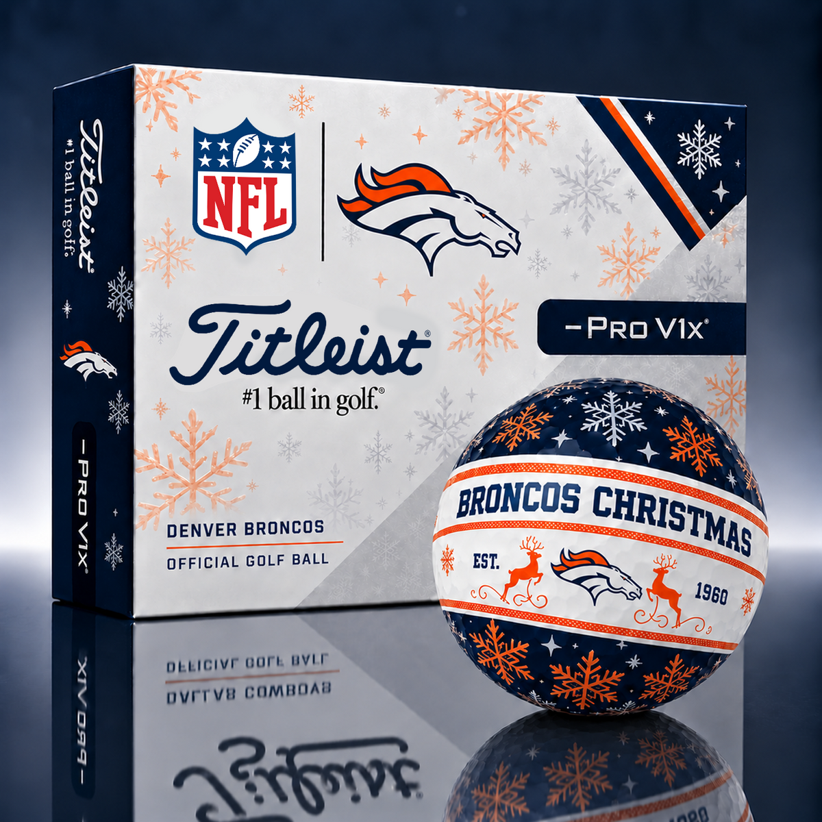 Titleist X Premium NFL DEN Chirsmast PERSONALIZED GOLF BALL LIMITED EDITION
