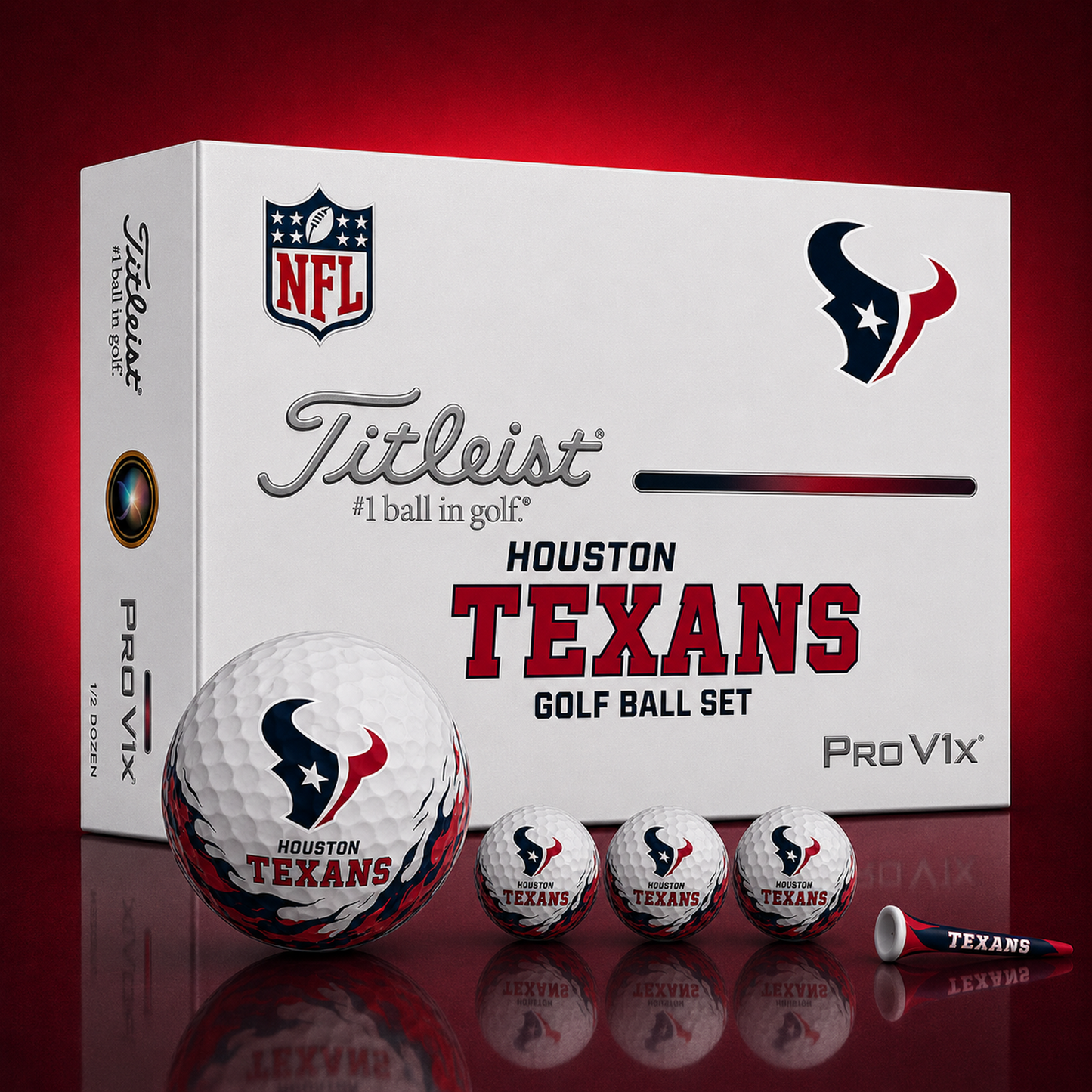 Titleist X Premium NFL HOU PERSONALIZED GOLF BALL LIMITED EDITION 2408 V2