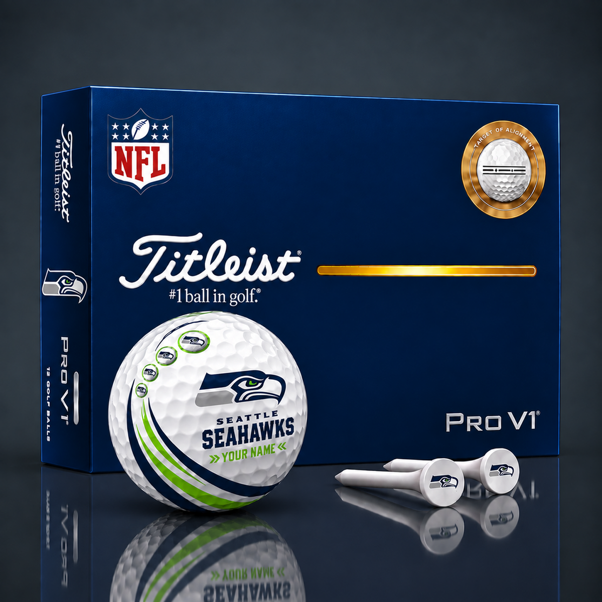 Titleist X Premium NFL SEA PERSONALIZED GOLF BALL LIMITED EDITION V4