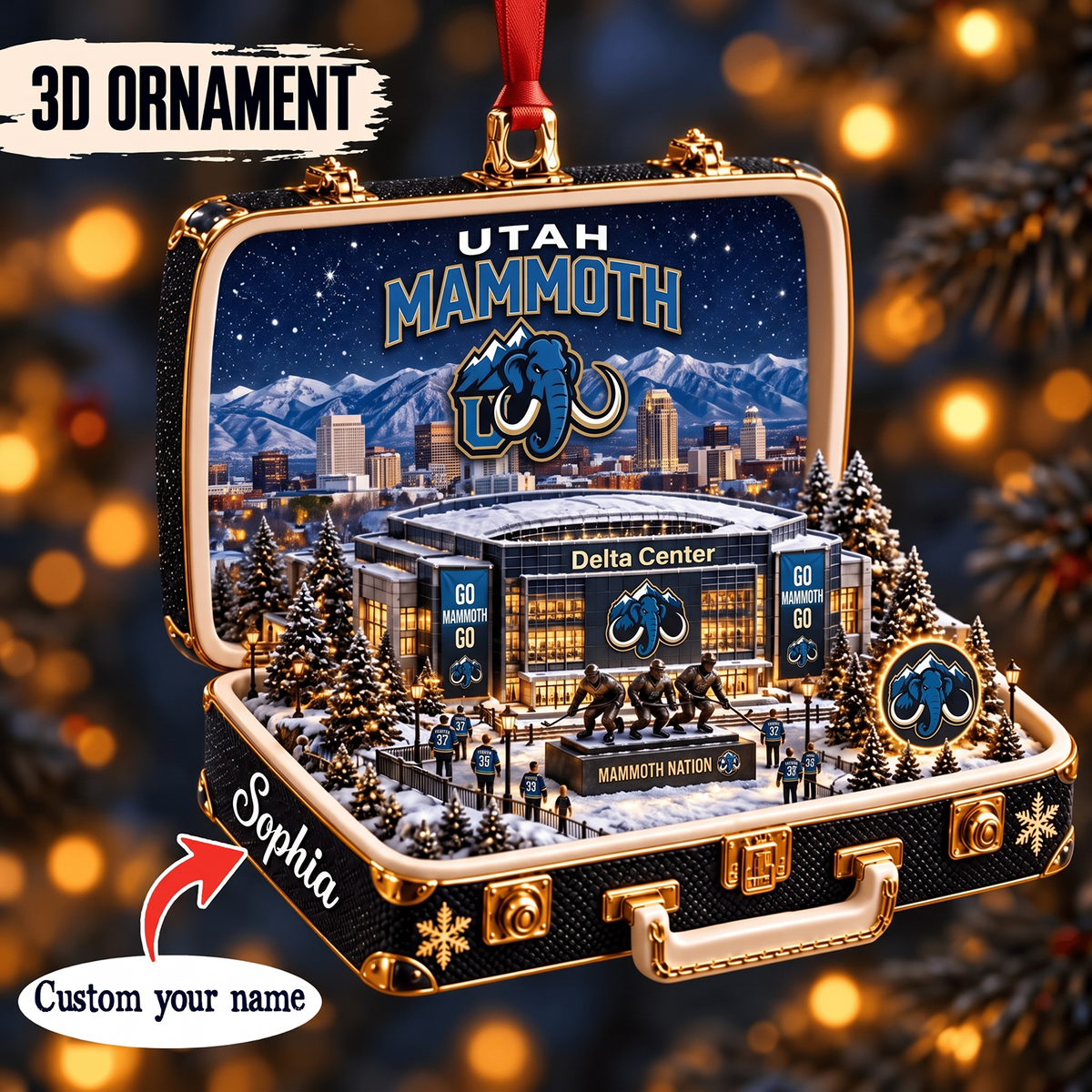 UTA x NHL Christmas KICKOFF Premium Personalized Acrylic Oranment