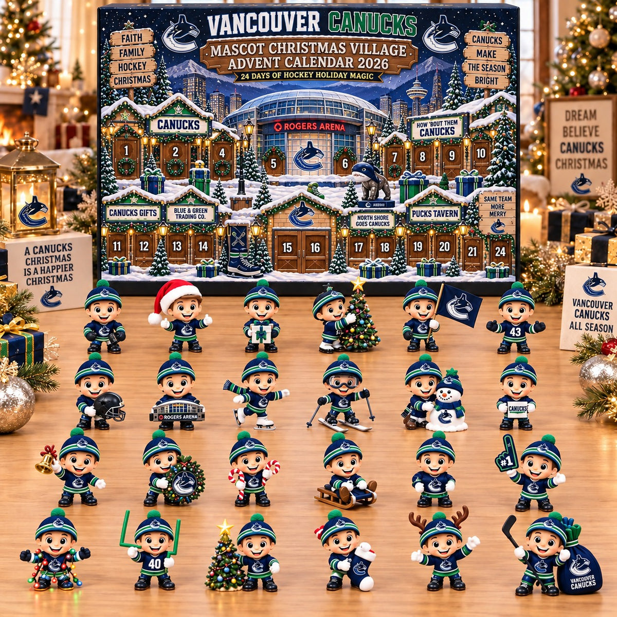 VC x NHL Mascot Christmas Village Advent Calendar Blink Box