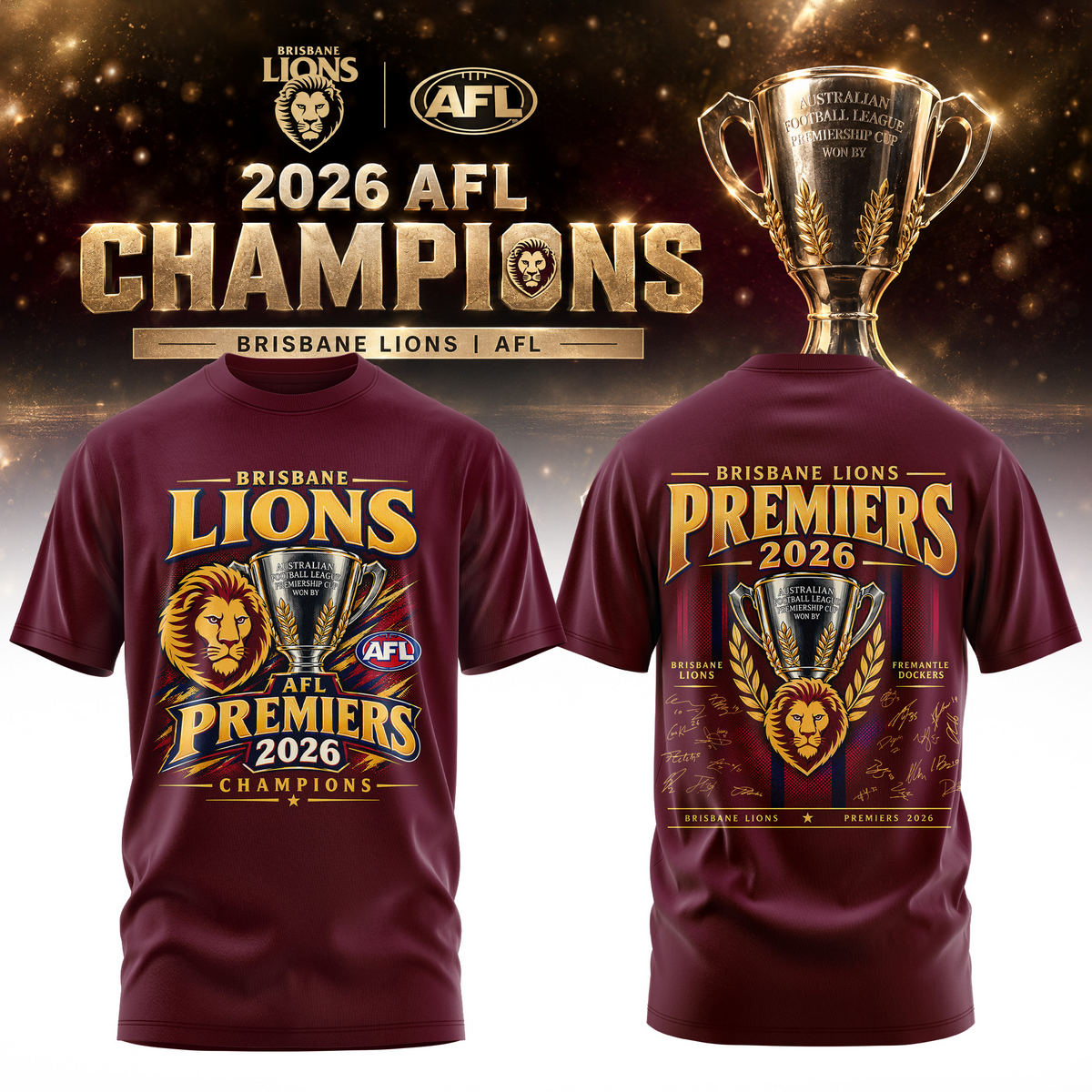 PREMIUM AFL X BL THANK FOR MEMORIES CHAMPIONSHIP TSHIRT LIMITED EDITION NDT VHM 2026