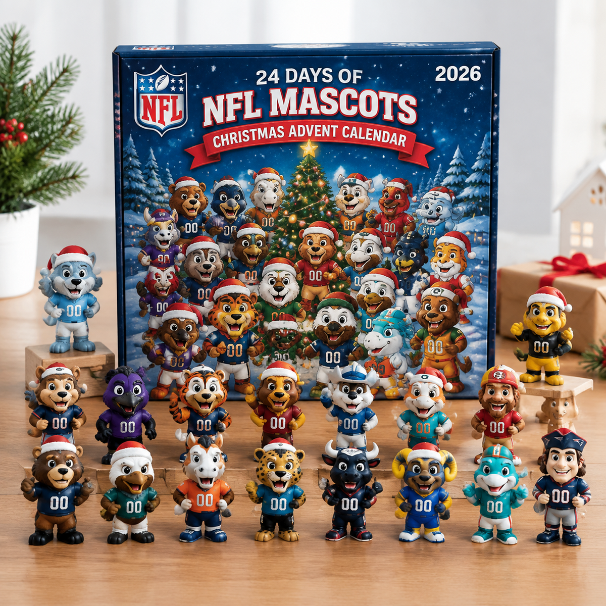 24 Days of NFL Mascots Christmas Advent Calendar 2026