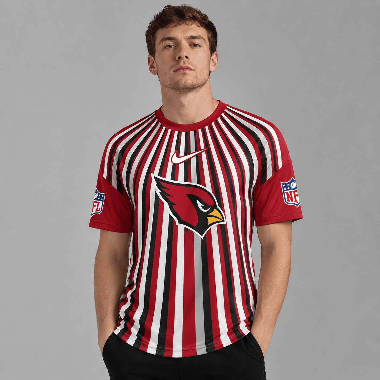 AC Premium NFL Men’s Athletic Vertical Stripe T-Shirt