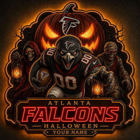 AF x NFL Halloween Personalized Acrylic Wall Led Sign Colorful Colors Gifts For Fan