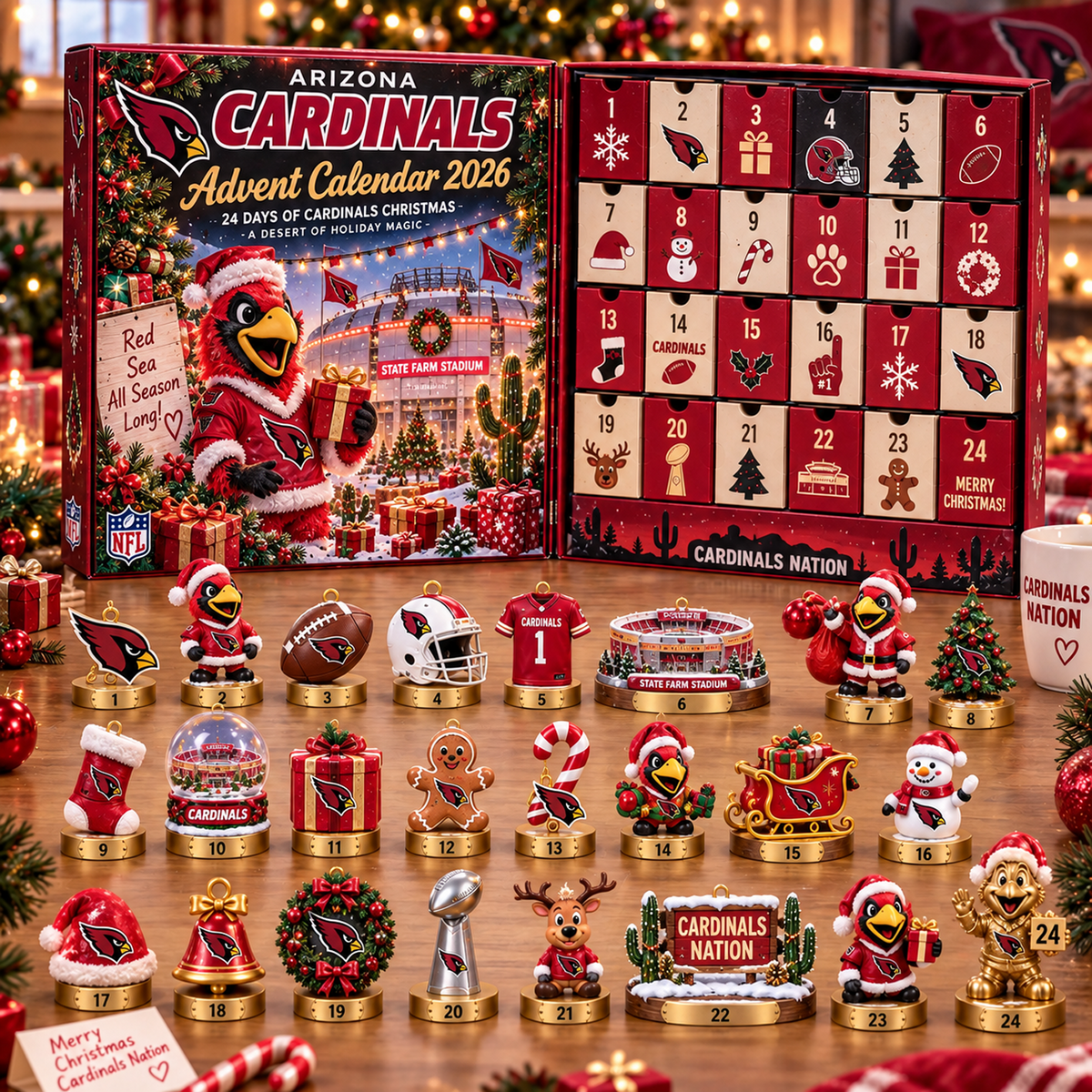 ARI x NFL Christmas Advent Calendar 2026 – 24 Days of NFL Mascot & Holiday Collectibles